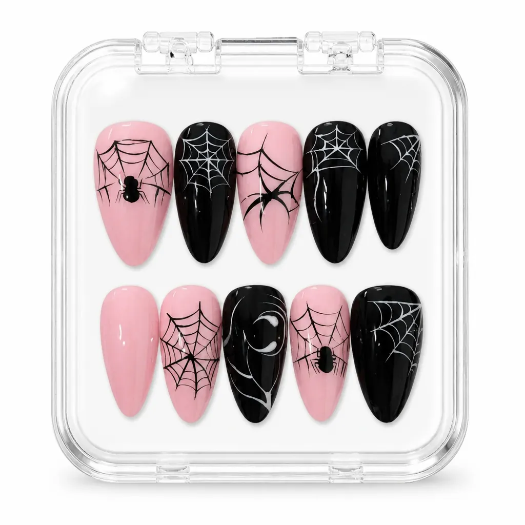 Spider Web Elegance – Xưởng gia công Nailbox Sỉ thủ công