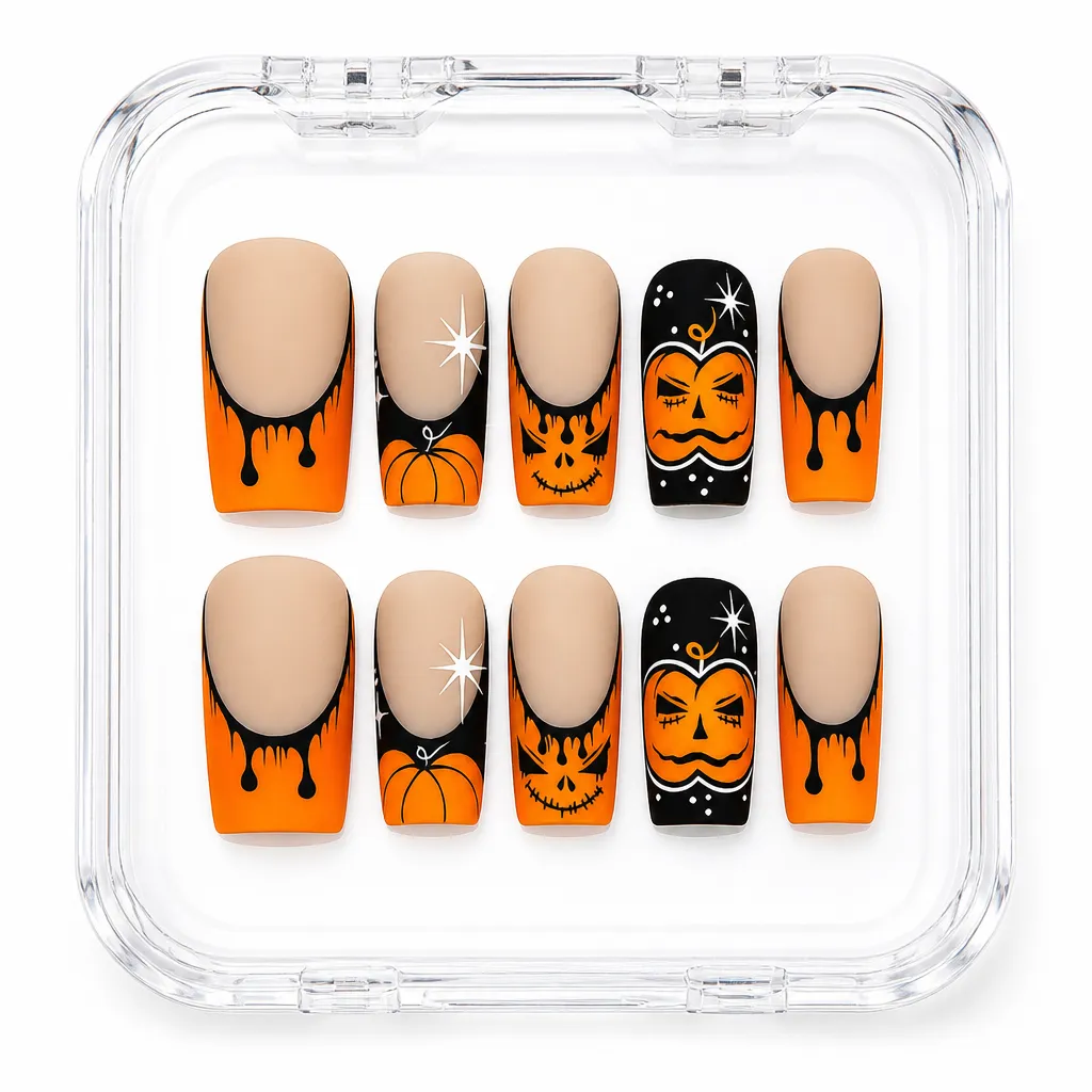 Spooky Pumpkins – Mẫu Nailbox Sỉ Thiết Kế Thủ Công