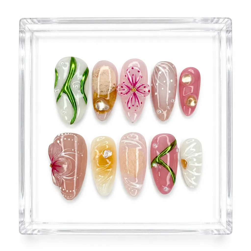 Spring Botanicals – Mẫu Nailbox Sỉ Thiết Kế Thủ Công