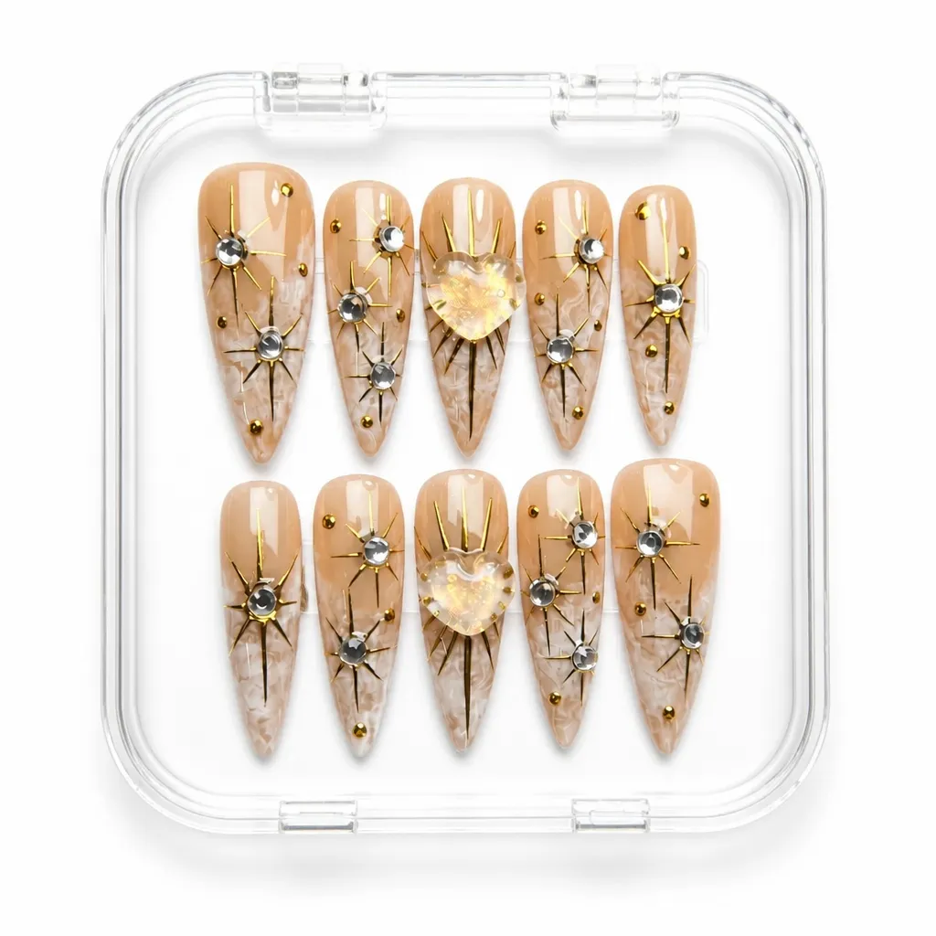 Starburst Heart Stiletto – Xưởng gia công Nailbox Sỉ thủ công