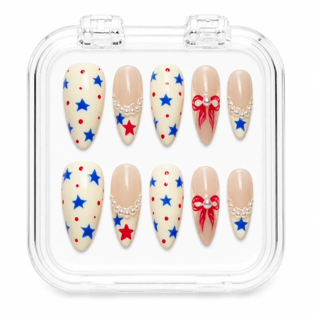 Starry Bow Delight – Xưởng gia công Nailbox Sỉ thủ công