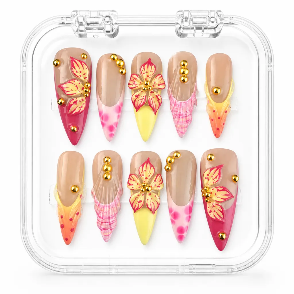 Stiletto Floral – Xưởng gia công Nailbox Sỉ thủ công