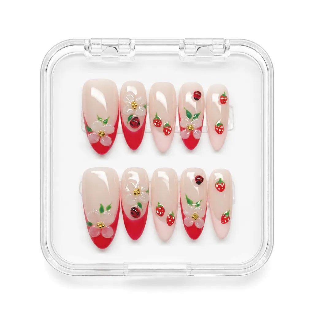 Strawberry Blossom Dream – Xưởng gia công Nailbox Sỉ thủ công