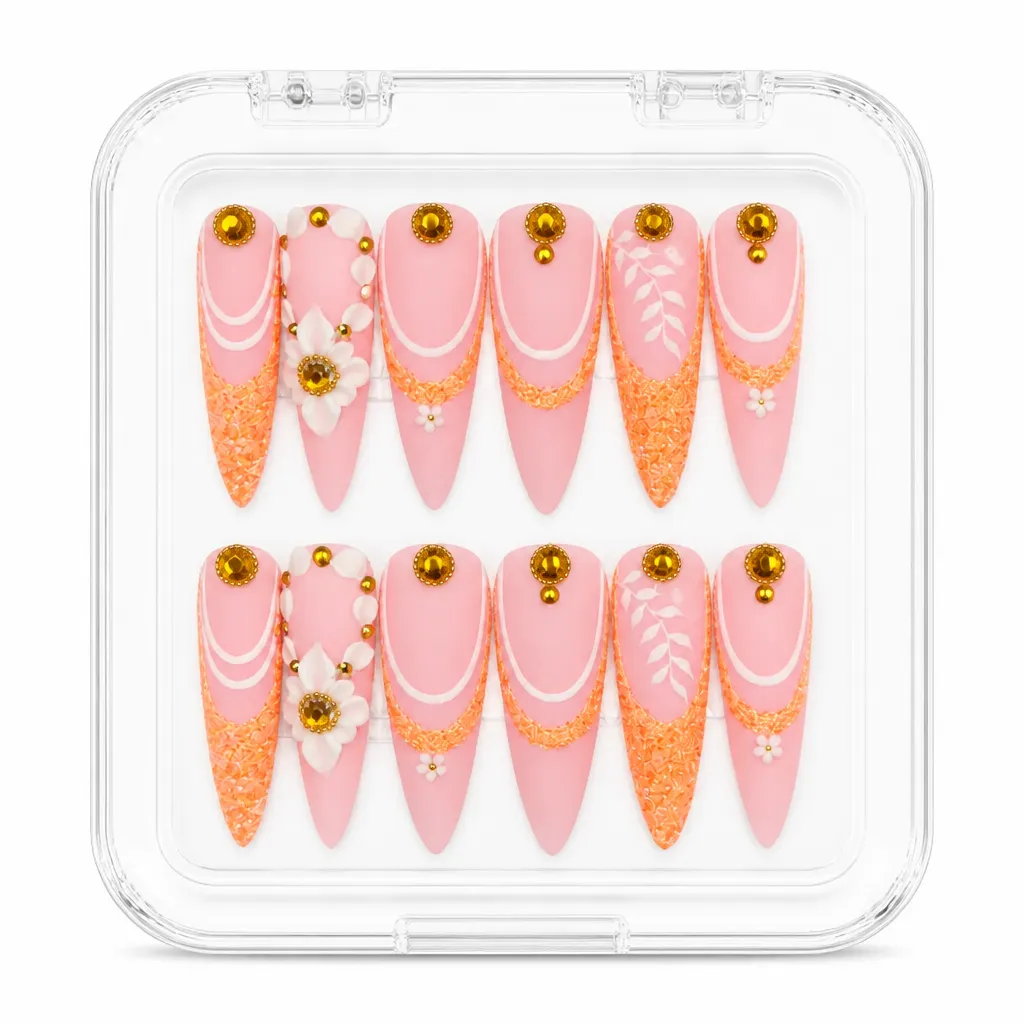 Sunset Charm – Mẫu Nailbox Sỉ Thiết Kế Thủ Công
