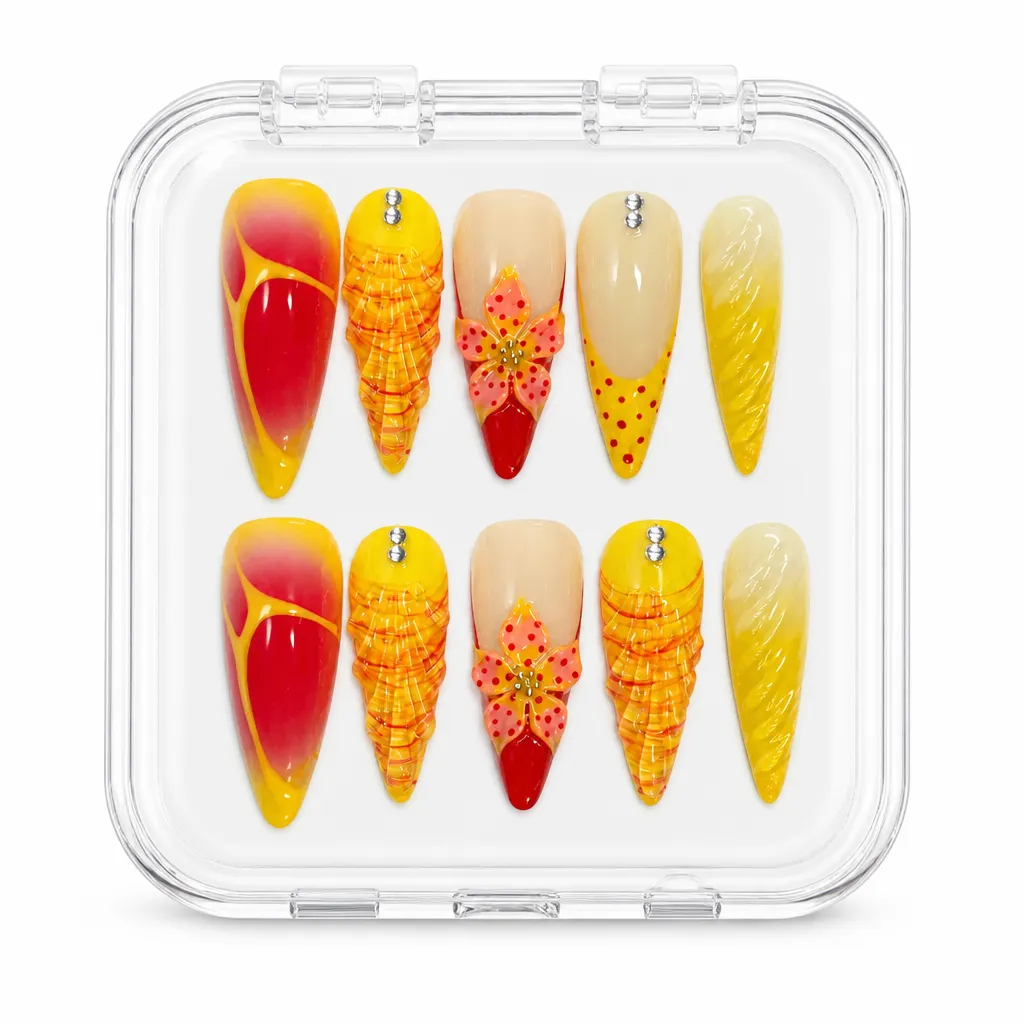 Sunset Drip Luxe – Xưởng gia công Nailbox Sỉ thủ công