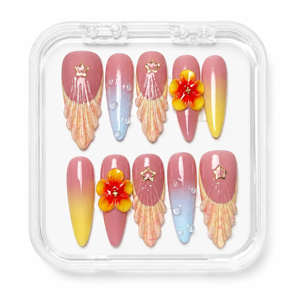 Sunset Elegance – Xưởng gia công Nailbox Sỉ thủ công