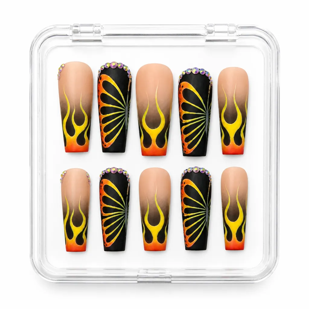 Sunset Flame Wings – Xưởng gia công Nailbox Sỉ thủ công