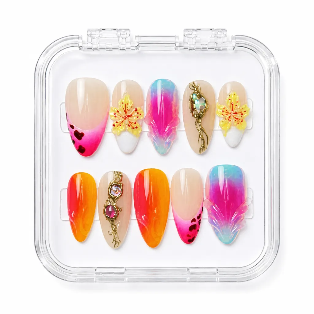 Sunset Gradient Luxury – Xưởng gia công Nailbox Sỉ thủ công