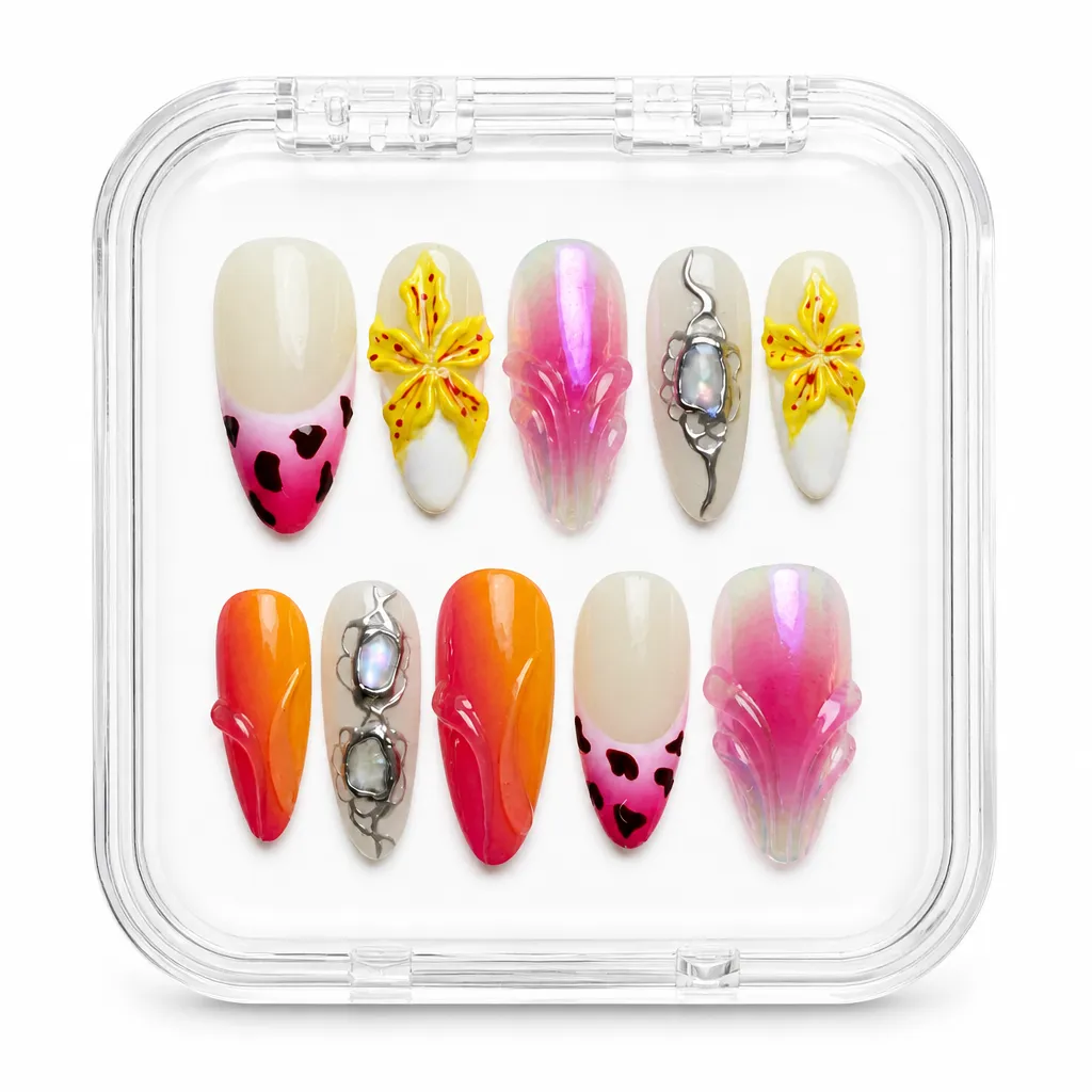 Sunset Hearts Luxe – Xưởng gia công Nailbox Sỉ thủ công