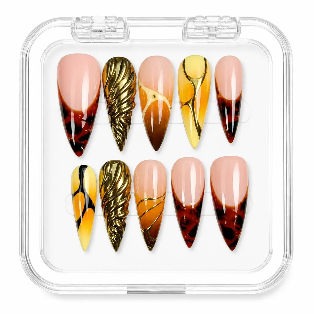 Sunset Ombre Stiletto – Xưởng gia công Nailbox Sỉ thủ công