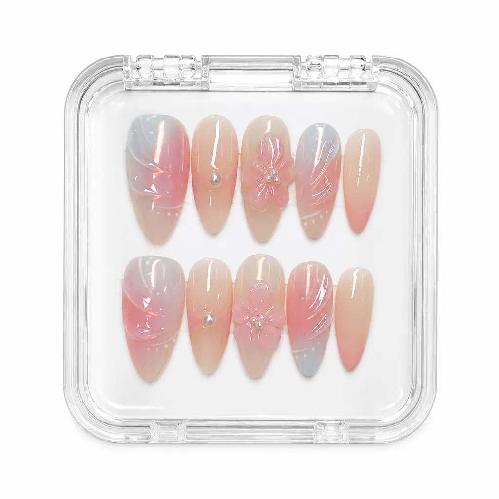 Sunset Petal Dream – Xưởng gia công Nailbox Sỉ thủ công