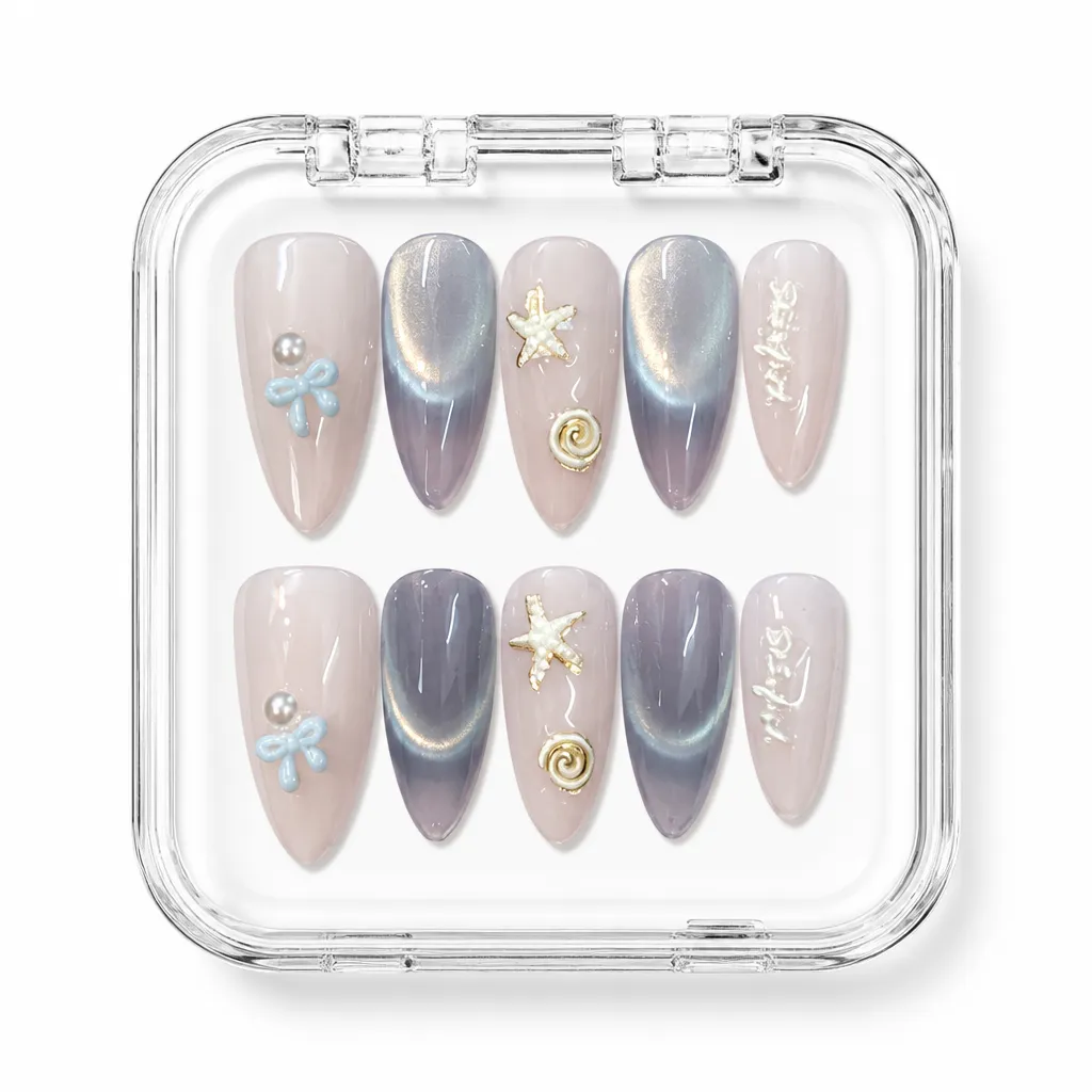 Taupe Celestial Elegance – Xưởng gia công Nailbox Sỉ thủ công