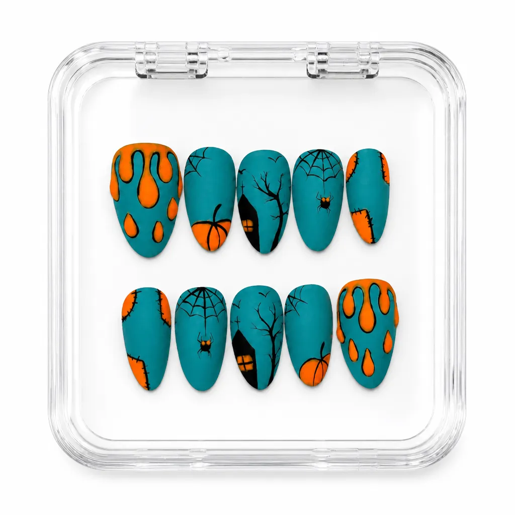 Teal Haunted Halloween – Xưởng gia công Nailbox Sỉ thủ công