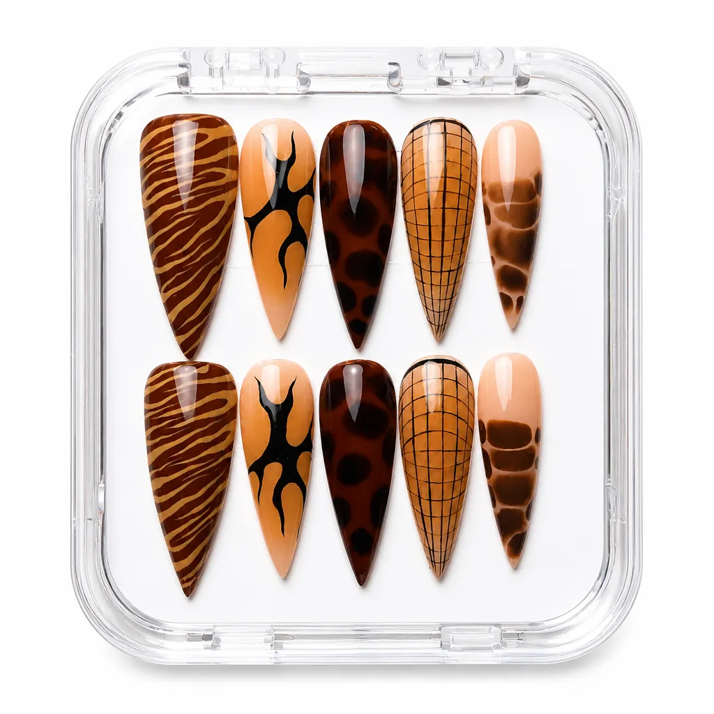 Tortoiseshell Elegance – Xưởng gia công Nailbox Sỉ thủ công