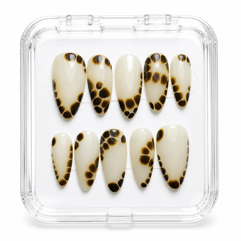 Tortoiseshell Elegance – Xưởng gia công Nailbox Sỉ thủ công