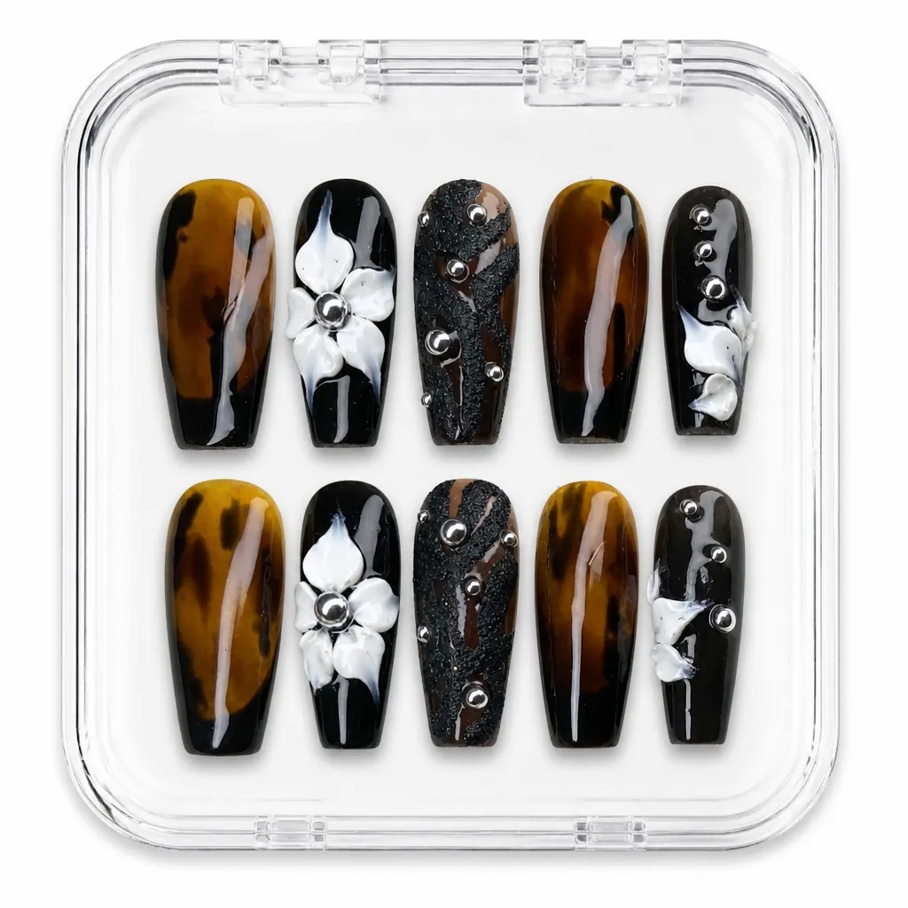 Tortoiseshell Orchid Bloom – Xưởng gia công Nailbox Sỉ thủ công