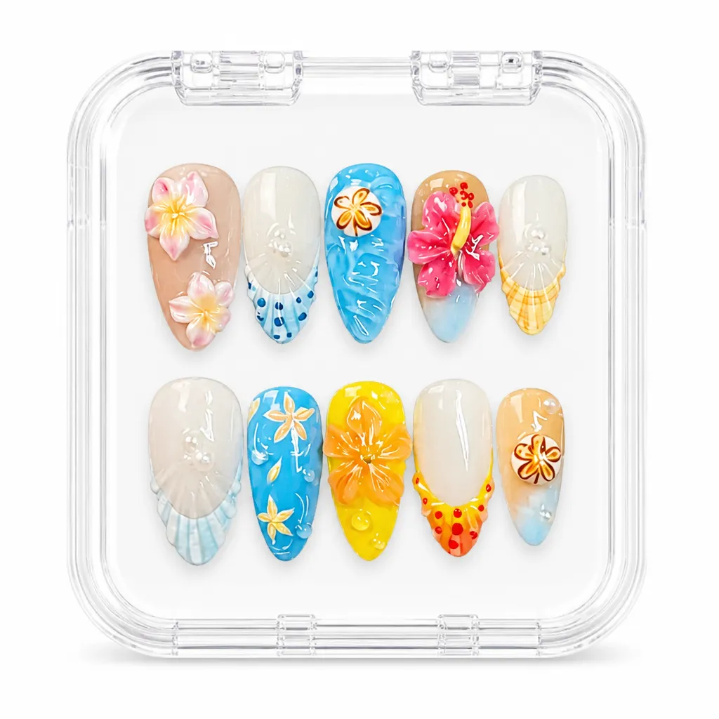 Tropical Beach Vacation – Xưởng gia công Nailbox Sỉ thủ công