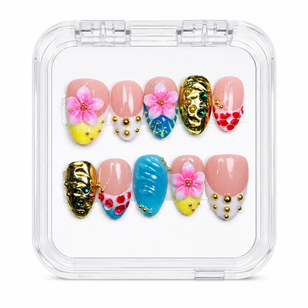 Tropical Gold Blossom – Xưởng gia công Nailbox Sỉ thủ công