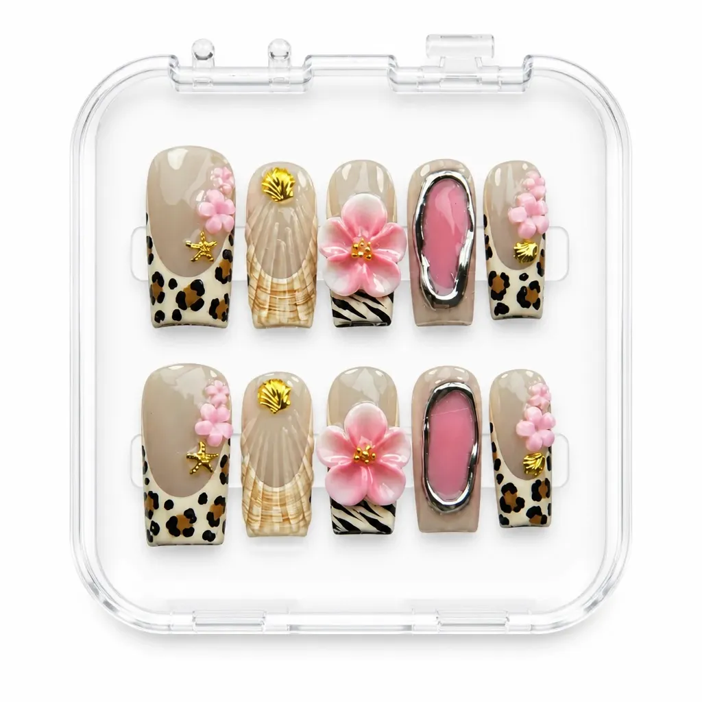 Tropical Leopard Shell – Xưởng gia công Nailbox Sỉ thủ công