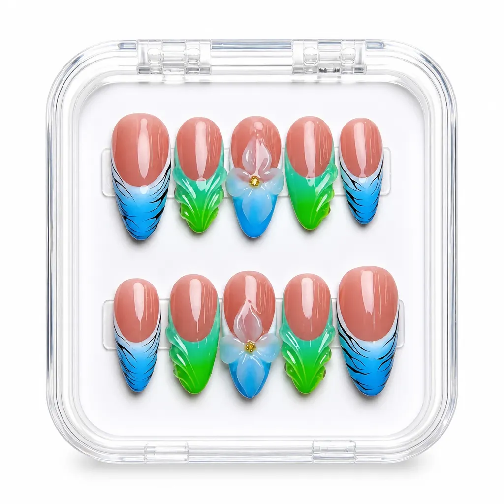 Tropical Ombre Elegance – Xưởng gia công Nailbox Sỉ thủ công