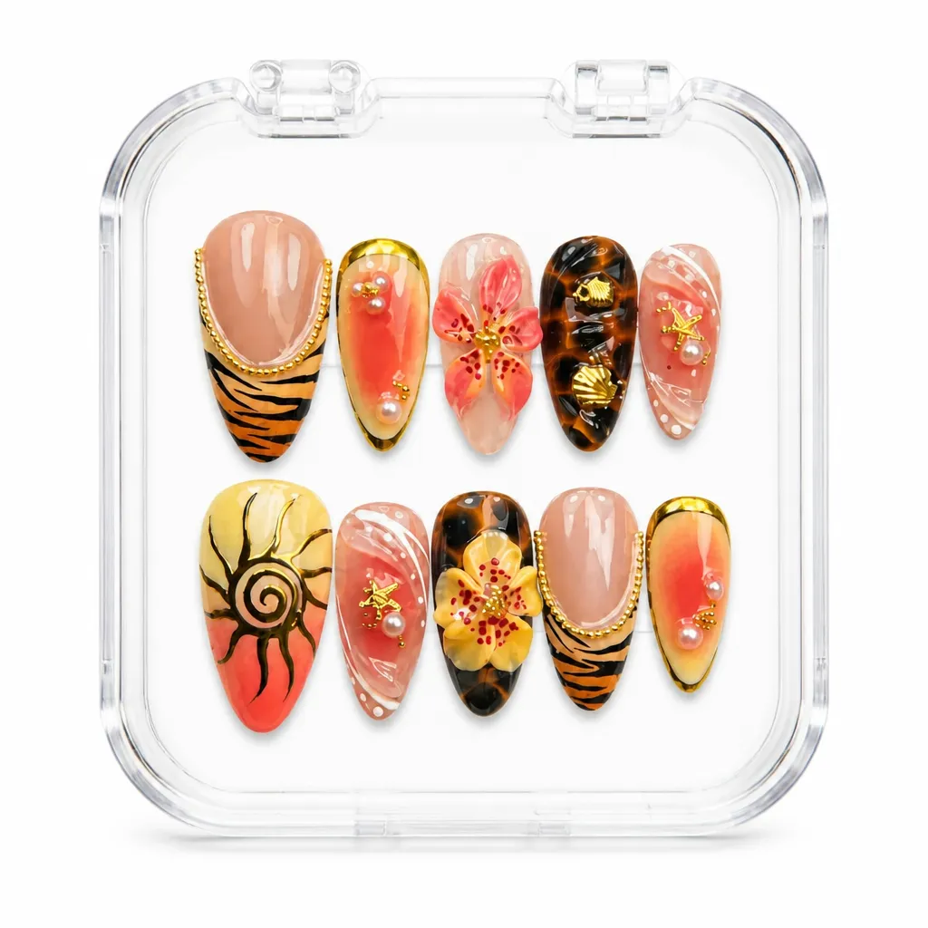 Tropical Safari Chic – Xưởng gia công Nailbox Sỉ thủ công