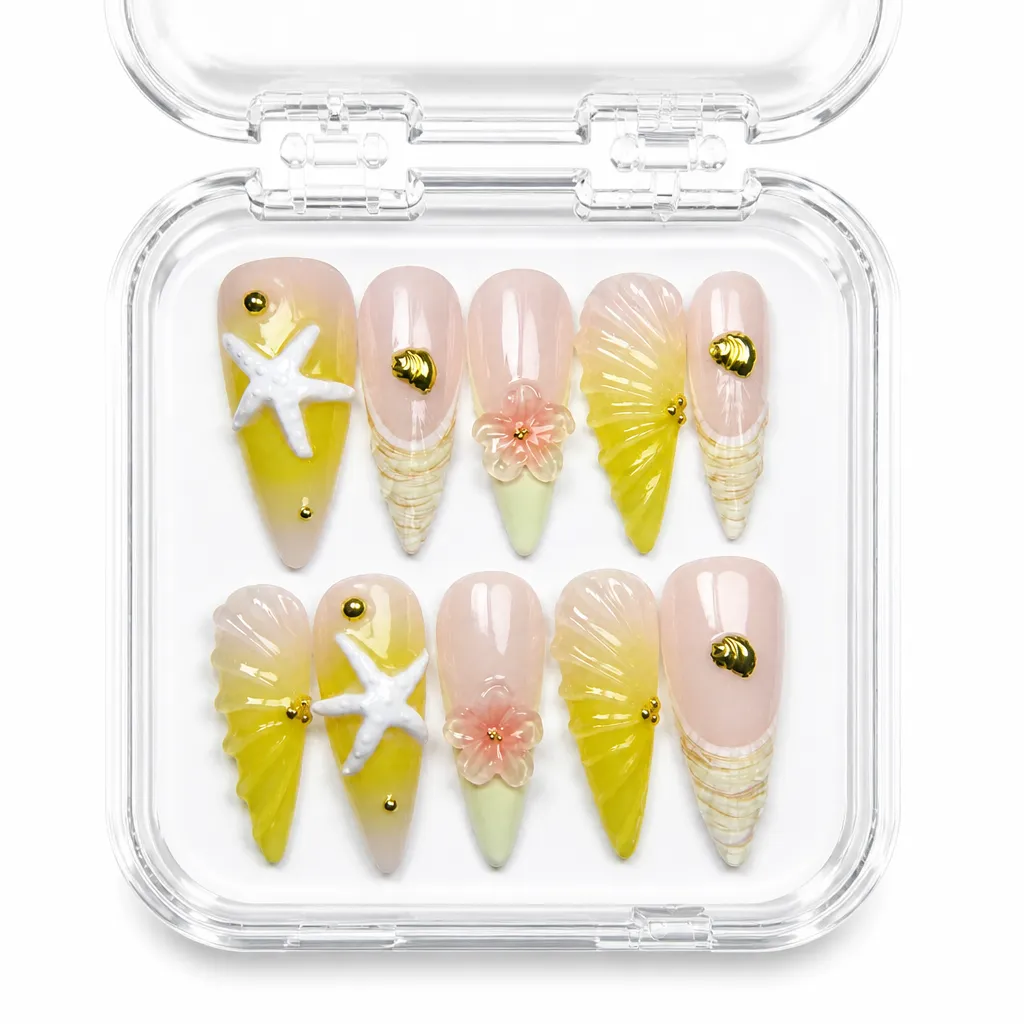 Tropical Seashell Luxury – Xưởng gia công Nailbox Sỉ thủ công