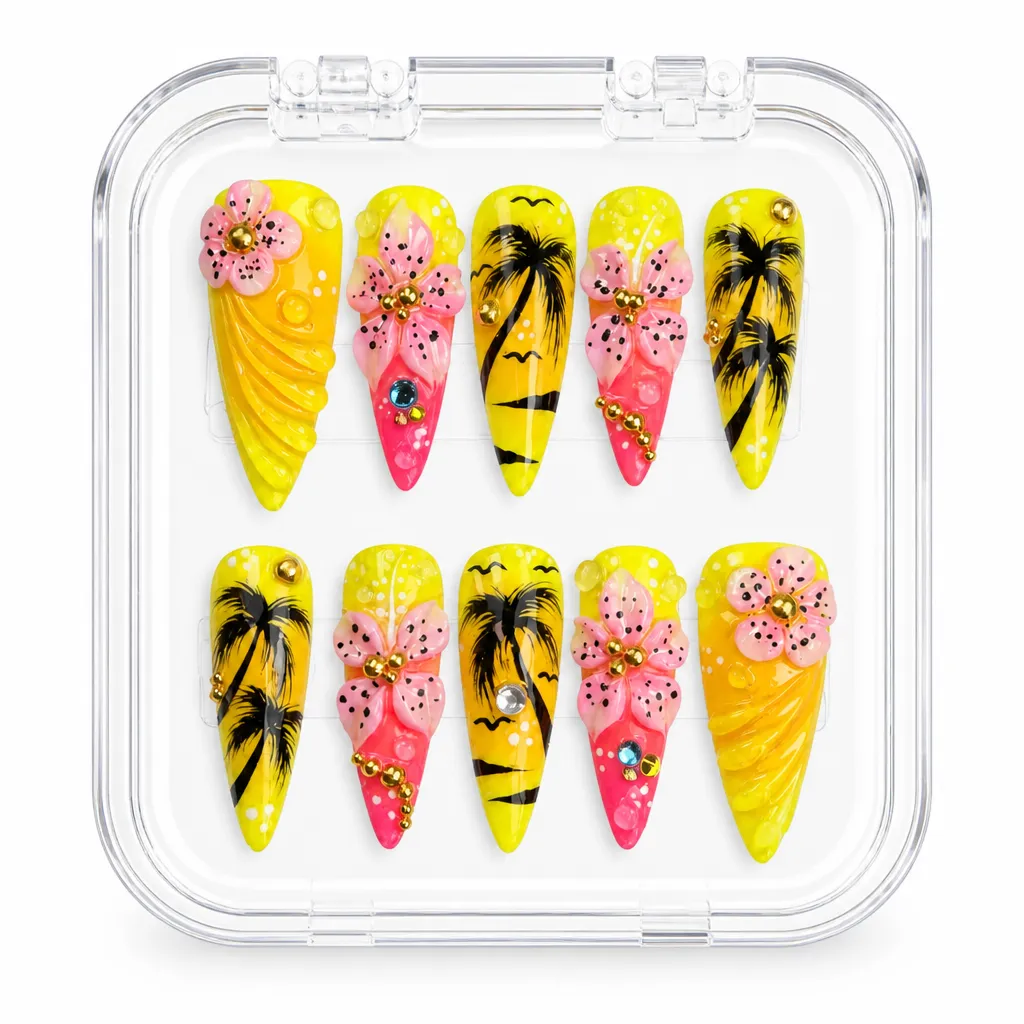 Tropical Sunset Bliss – Xưởng gia công Nailbox Sỉ thủ công