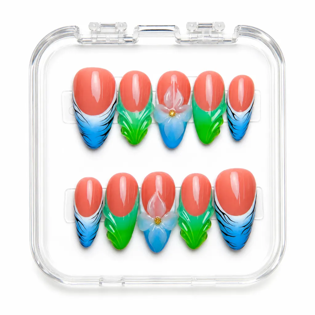 Tropical Sunset Gradient – Xưởng gia công Nailbox Sỉ thủ công