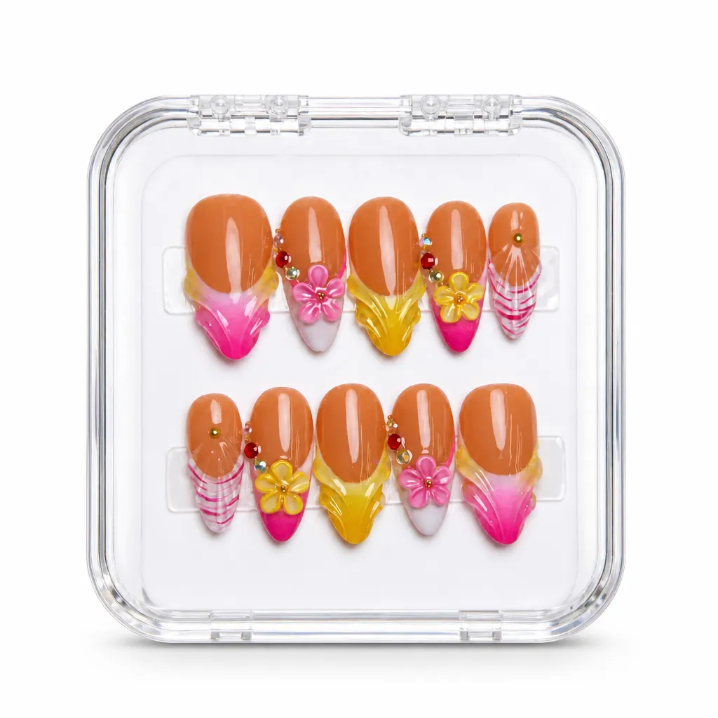 Tropical Sunset Luxe – Xưởng gia công Nailbox Sỉ thủ công