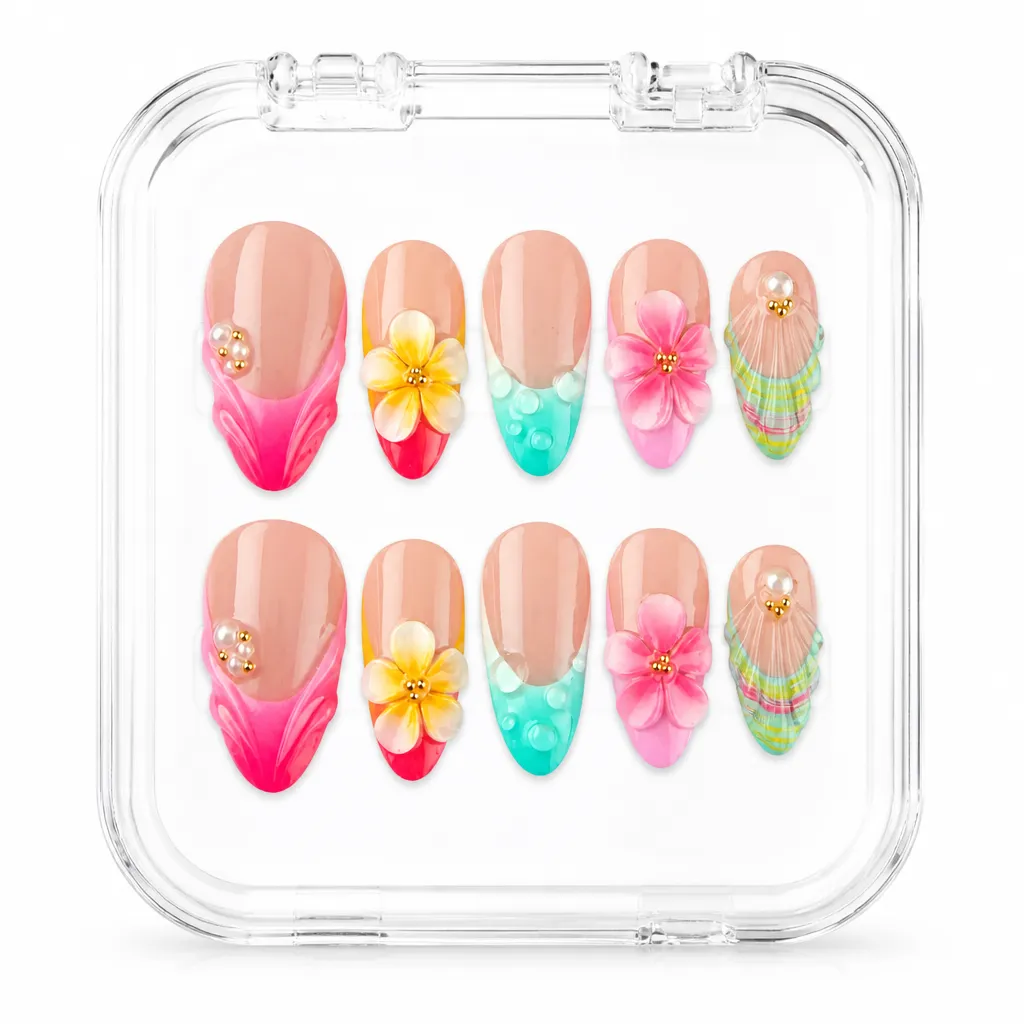 Tropical Sunset Oasis – Xưởng gia công Nailbox Sỉ thủ công