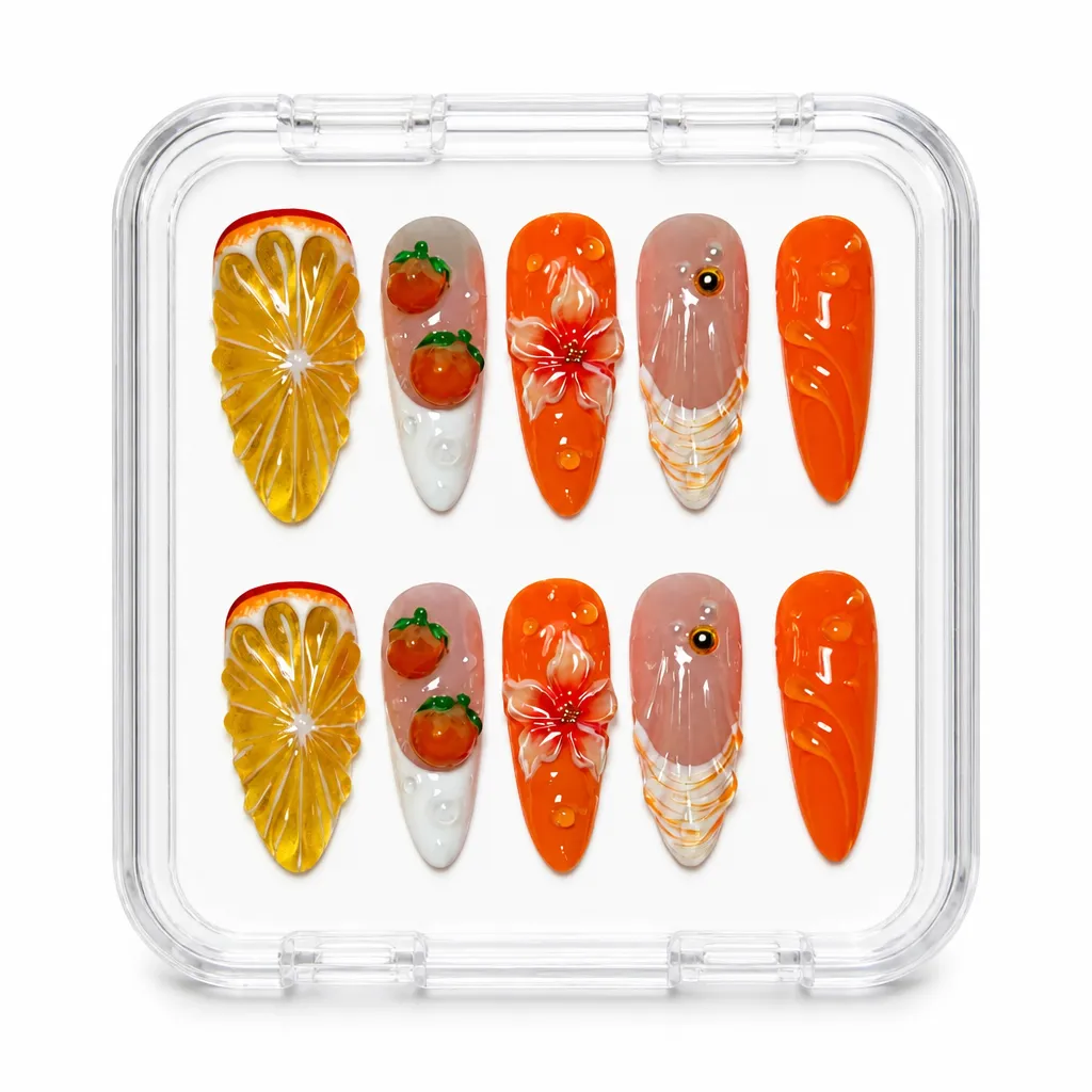 Velvet Citrus Luxe – Xưởng gia công Nailbox Sỉ thủ công