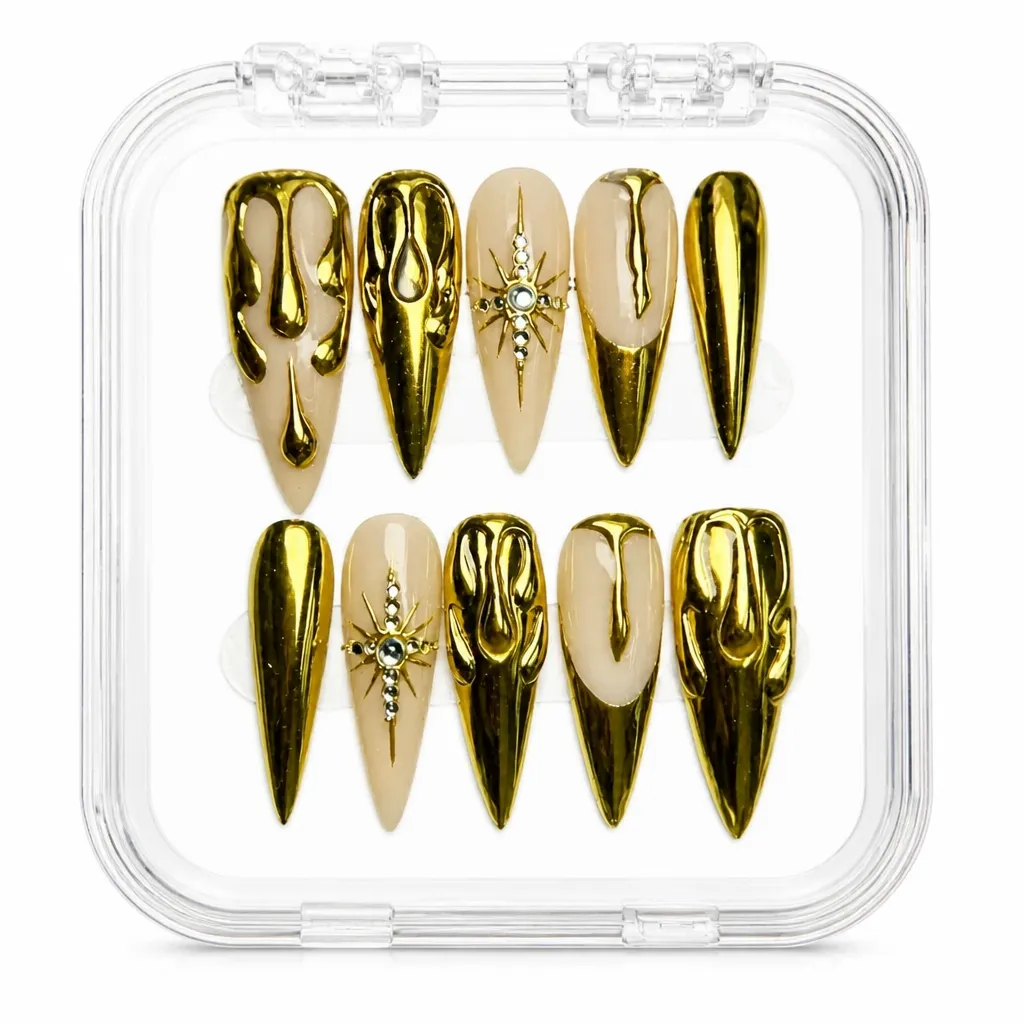 Velvet Gold Elegance – Xưởng gia công Nailbox Sỉ thủ công