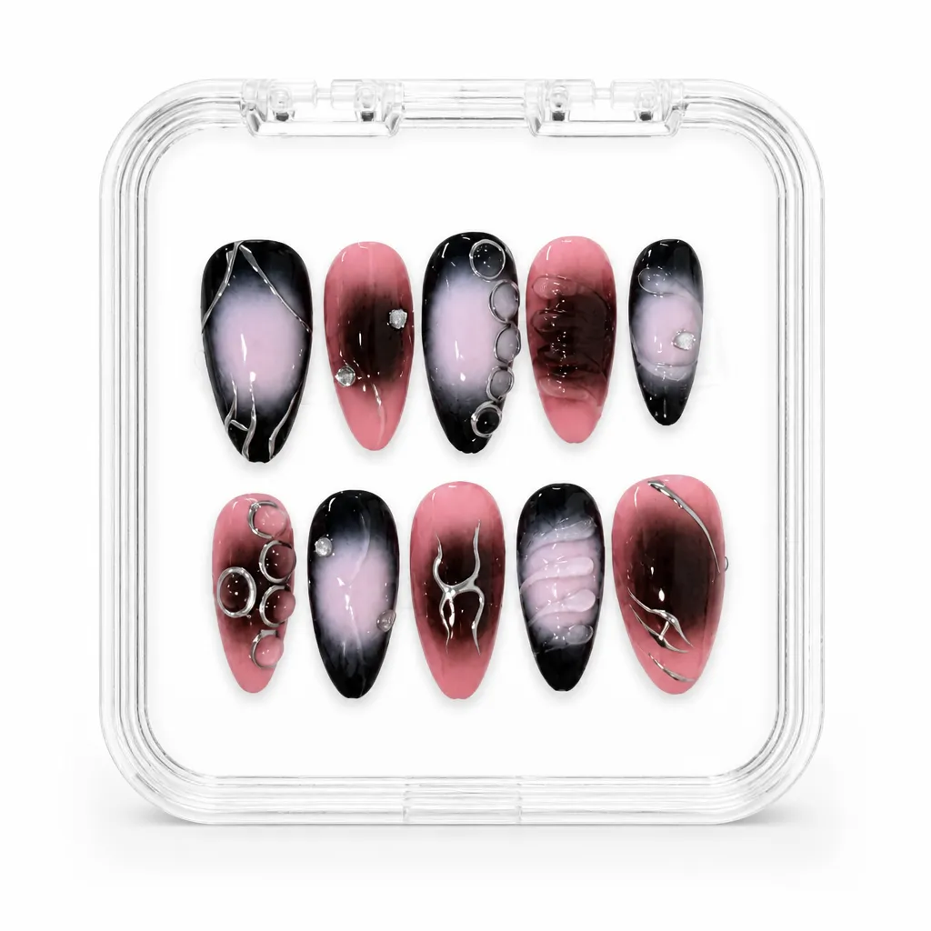 Velvet Noir Elegance – Xưởng gia công Nailbox Sỉ thủ công