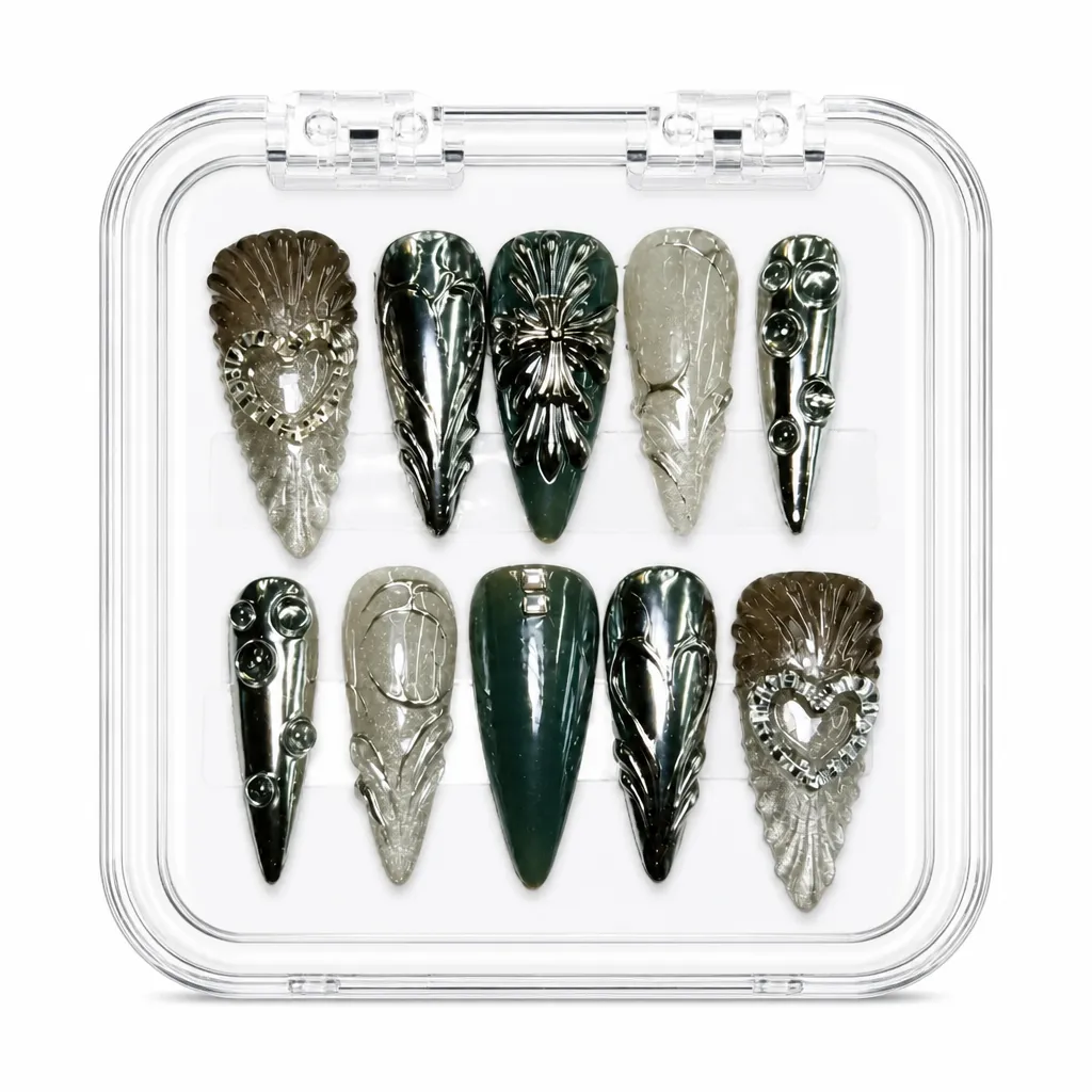 Velvet Obsidian Radiance – Xưởng gia công Nailbox Sỉ thủ công