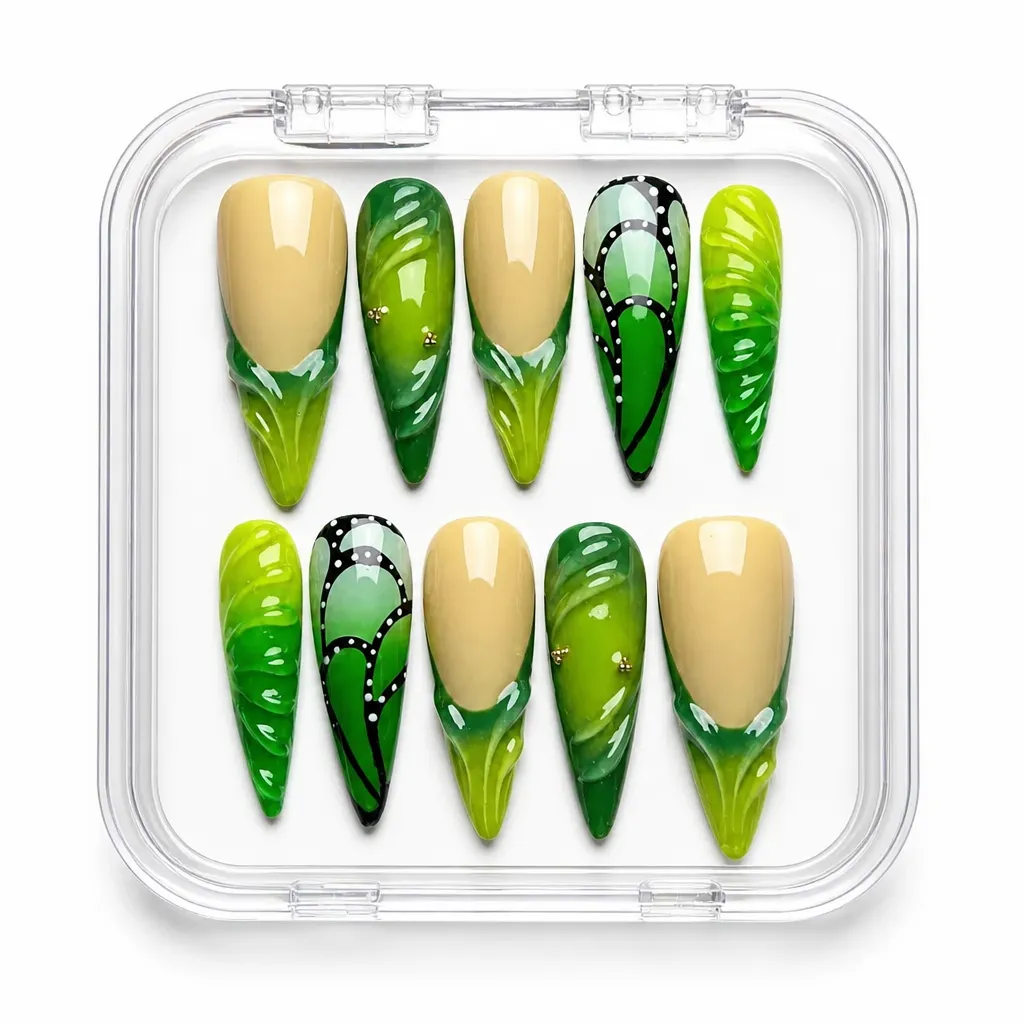 Verdant Elegance – Xưởng gia công Nailbox Sỉ thủ công