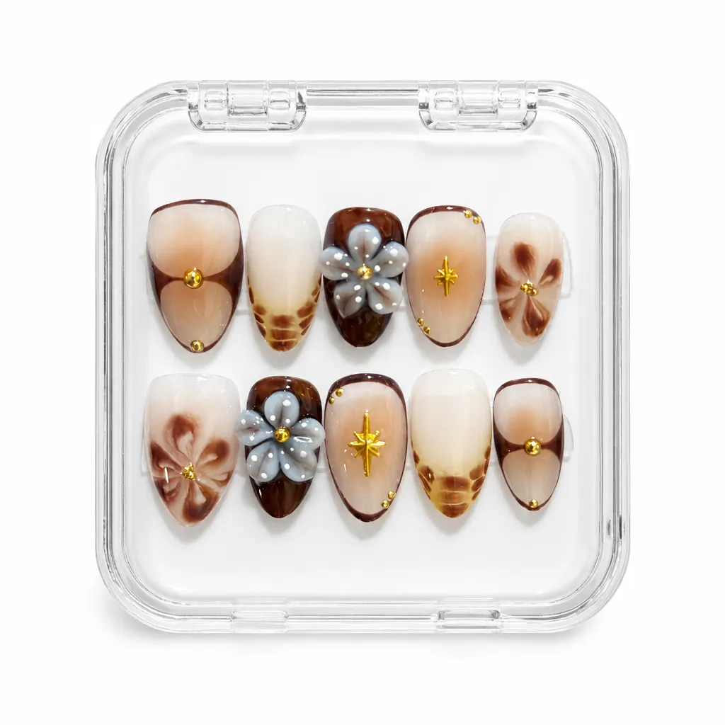 Vintage Latte Bloom – Xưởng gia công Nailbox Sỉ thủ công