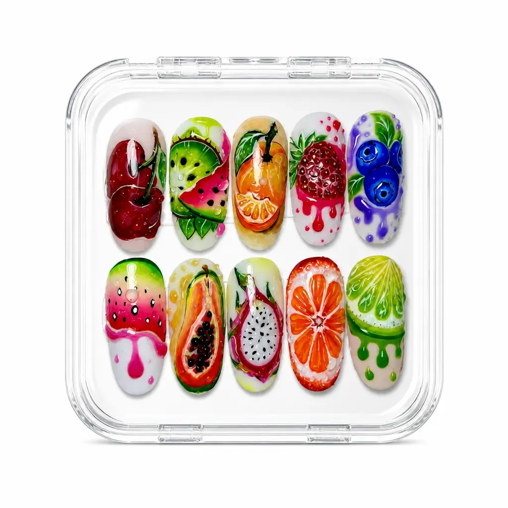 White Fruit Medley – Xưởng gia công Nailbox Sỉ thủ công
