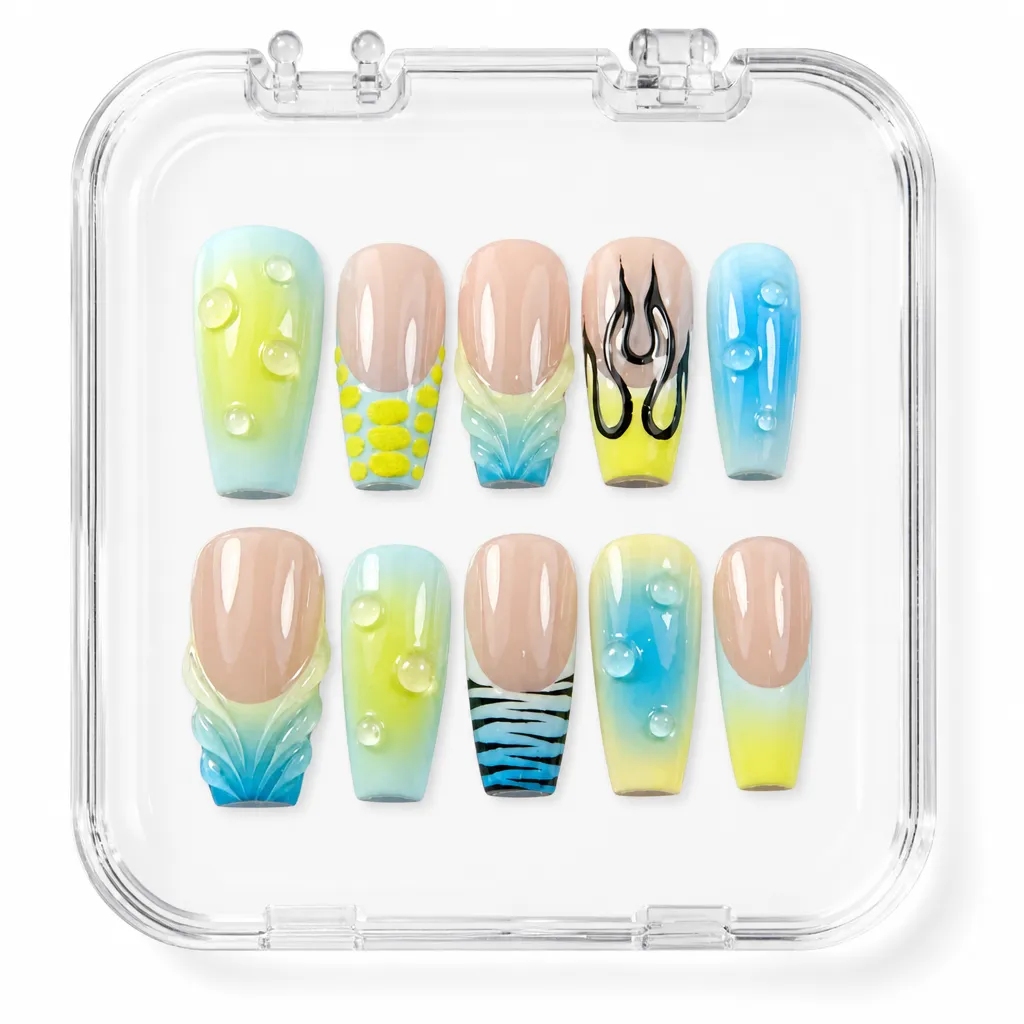 Wild Aquatic Elements – Mẫu Nailbox Sỉ Thiết Kế Thủ Công