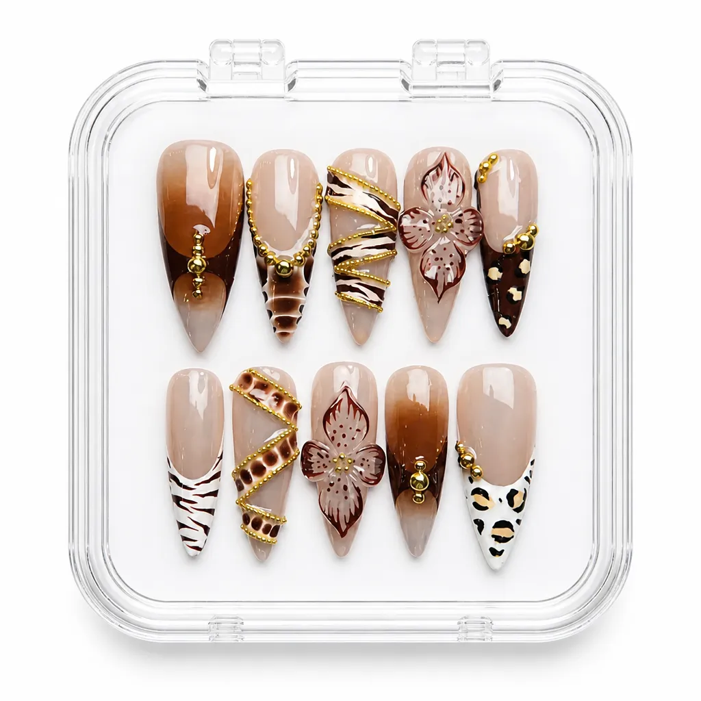 Wild Safari Glam – Xưởng gia công Nailbox Sỉ thủ công
