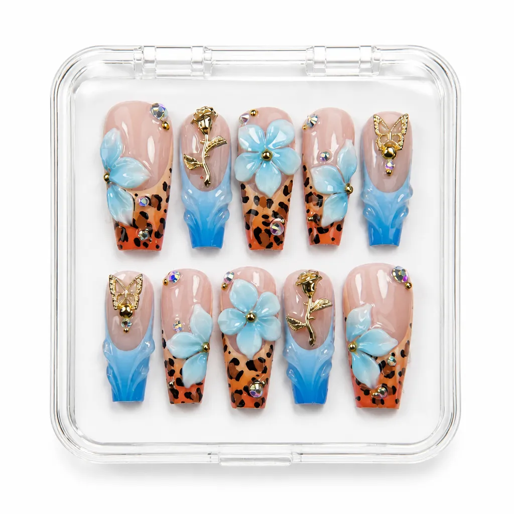 Wildflower Gradient – Mẫu Nailbox Sỉ Thiết Kế Thủ Công