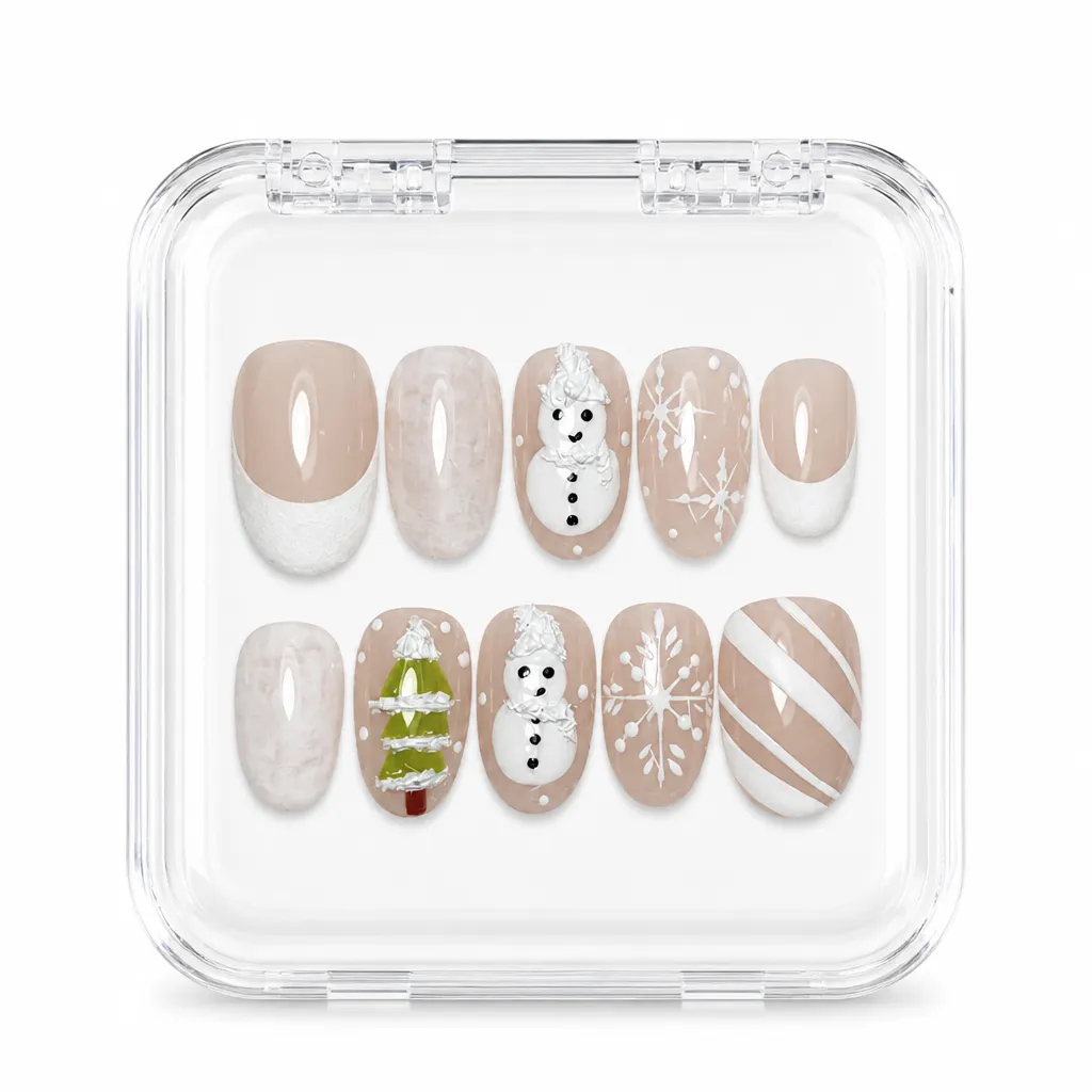 Winter Wonderland Oval – Xưởng gia công Nailbox Sỉ thủ công