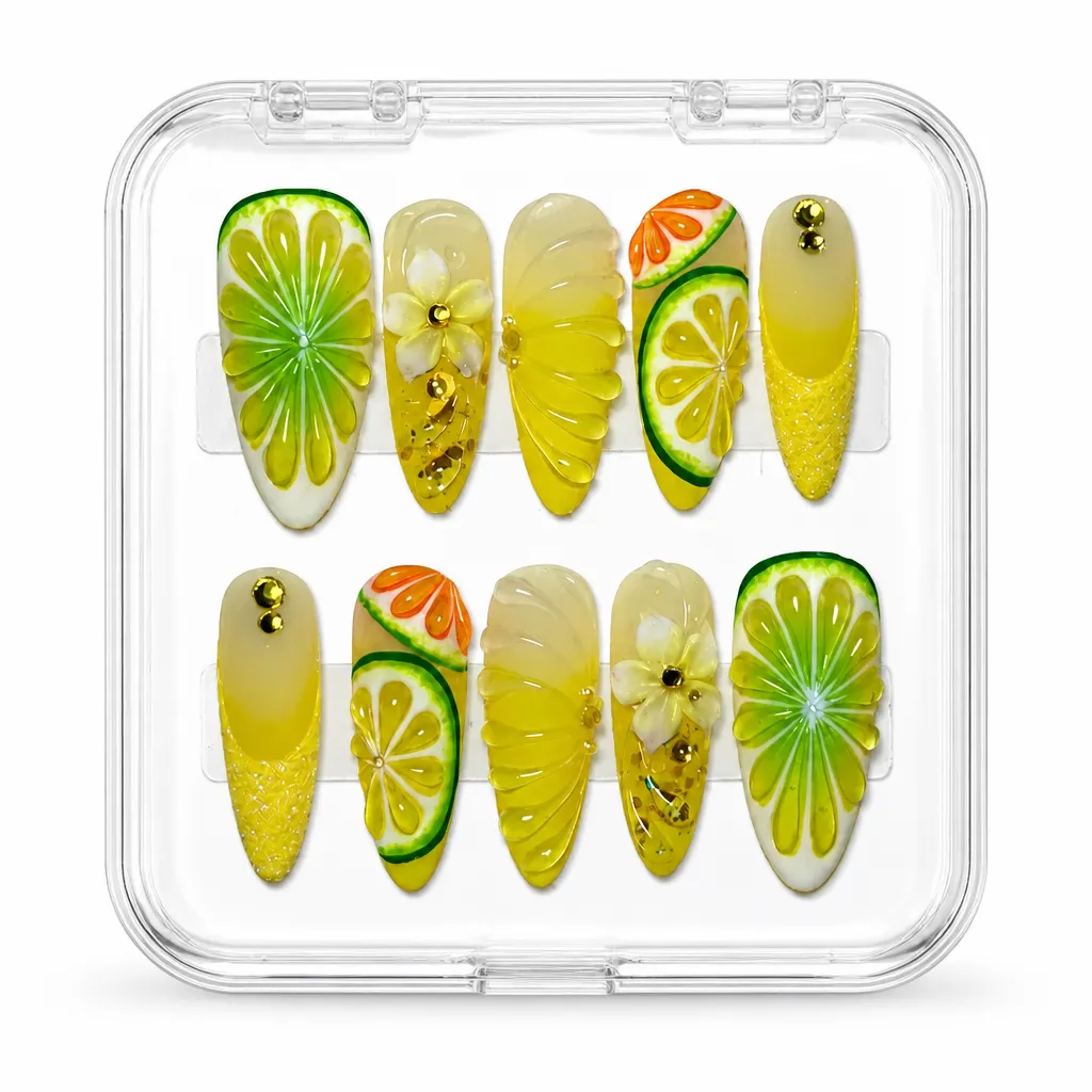 Yellow Citrus Slice – Xưởng gia công Nailbox Sỉ thủ công