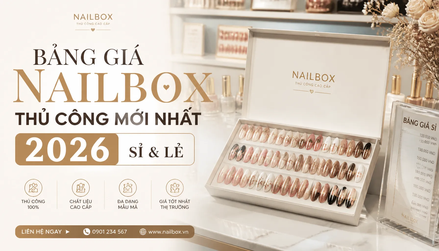 Bảng Giá Nailbox Thủ Công Mới Nhất 2026 (Sỉ & Lẻ)