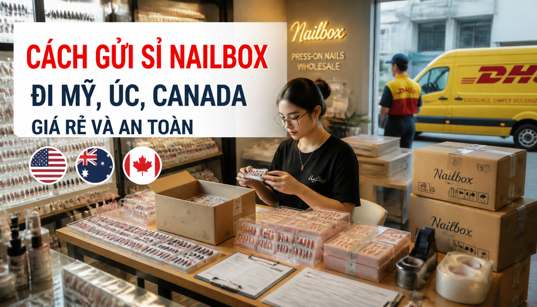 Cách Gửi Sỉ Nailbox Đi Mỹ, Úc, Canada Giá Rẻ Và An Toàn - Hình 1