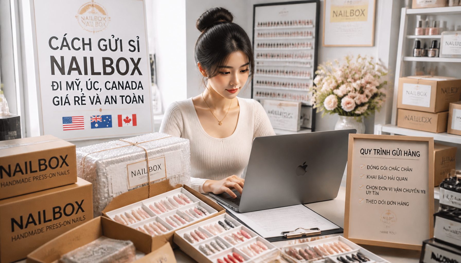 Cách Gửi Sỉ Nailbox Đi Mỹ, Úc, Canada Giá Rẻ Và An Toàn - Hình 2