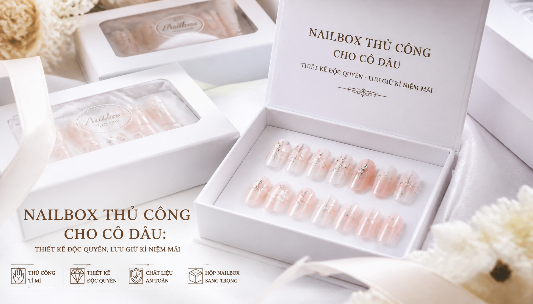 Nailbox Thủ Công Cho Cô Dâu: Thiết Kế Độc Quyền, Lưu Giữ Kỉ Niệm Mãi