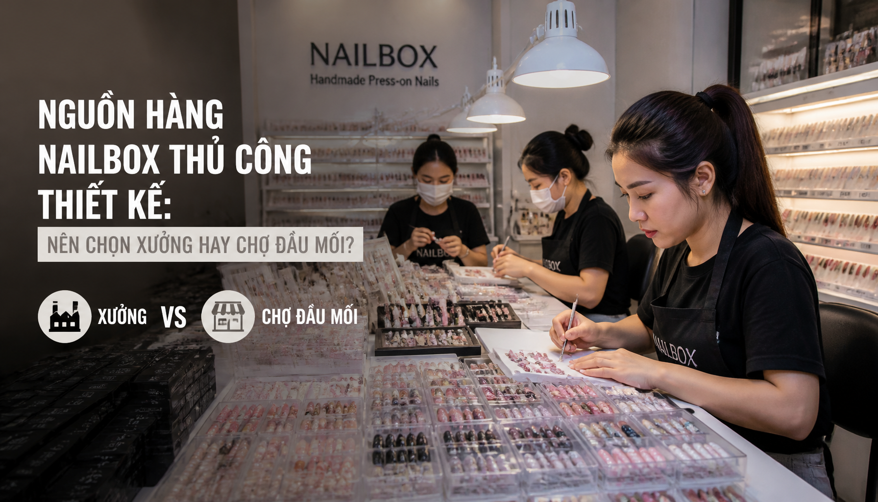Nguồn Hàng Nailbox Thủ Công Thiết Kế: Nên Chọn Xưởng Hay Chợ Đầu Mối?