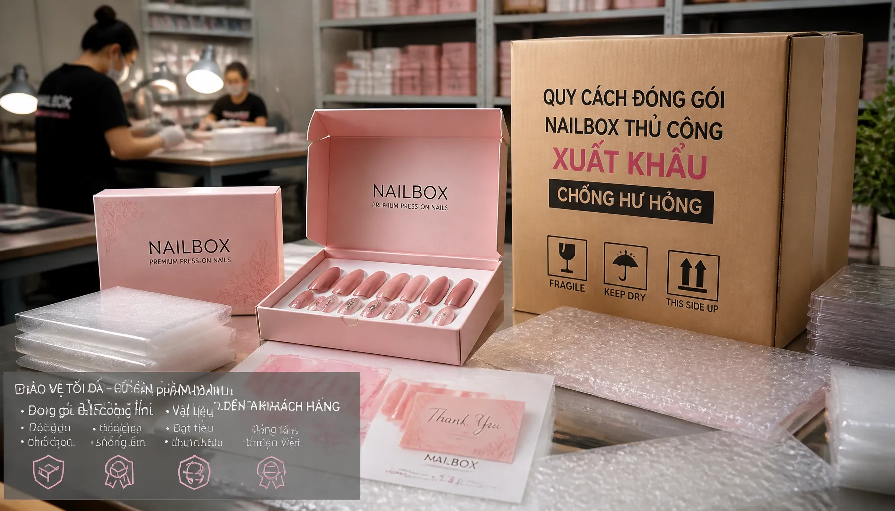 Quy Cách Đóng Gói Nailbox Thủ Công Xuất Khẩu Chống Hư Hỏng